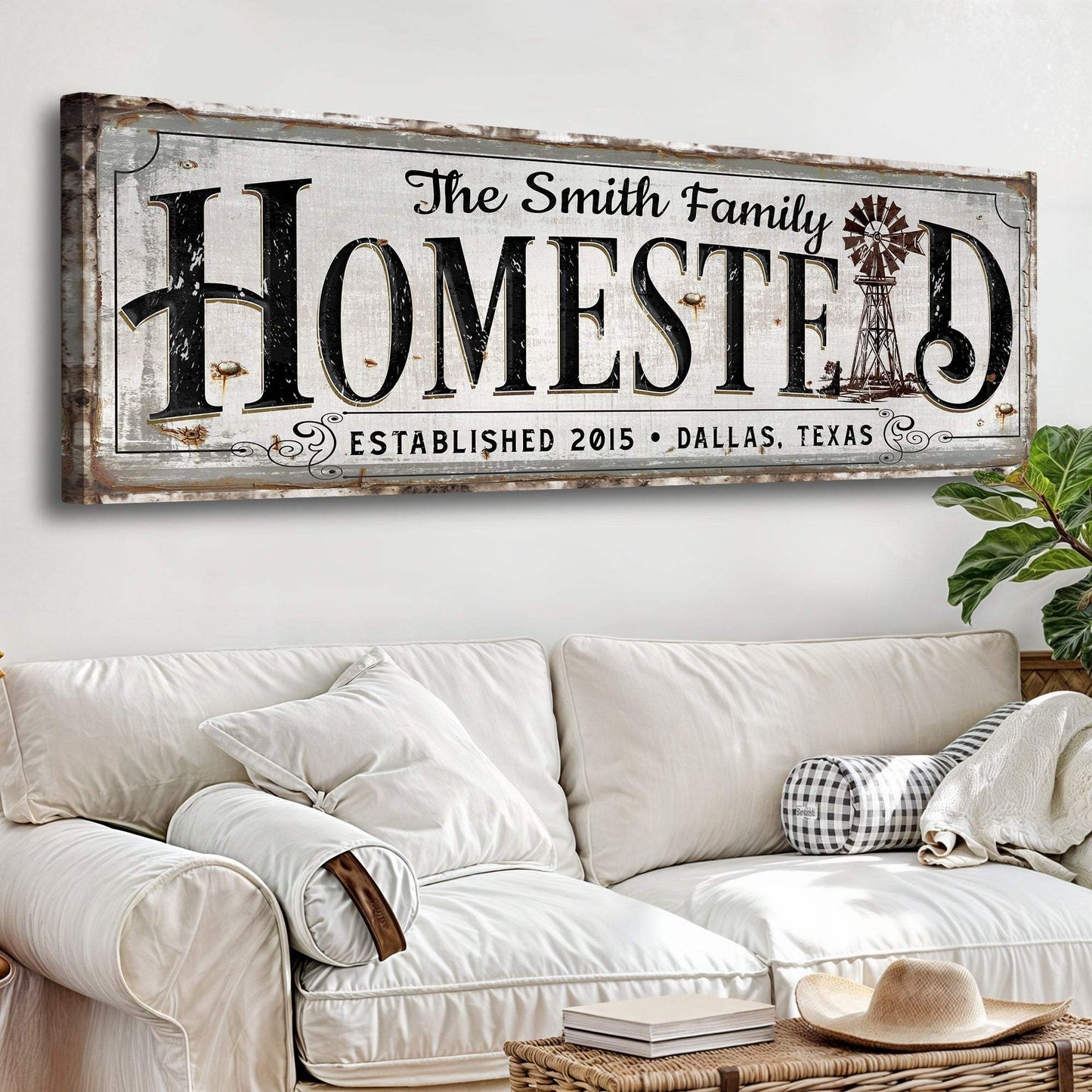 Vintage Rust Homestead Sign - Tailored Canvases - Flyclothing LLC