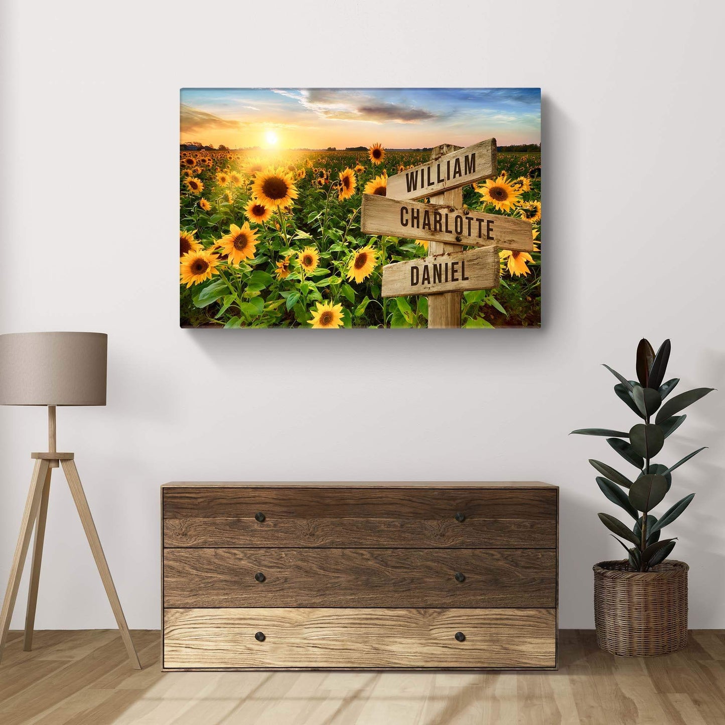 Sunflower Field Family Names Sign - Tailored Canvases - Flyclothing LLC