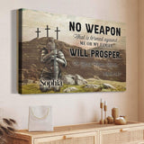 No Weapon That Is Formed Against You Will Prosper Isaiah 54:17 Faith Sign II - Tailored Canvases - Flyclothing LLC