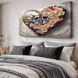 Skull and Flowers Wall Art VII - Tailored Canvases - Flyclothing LLC
