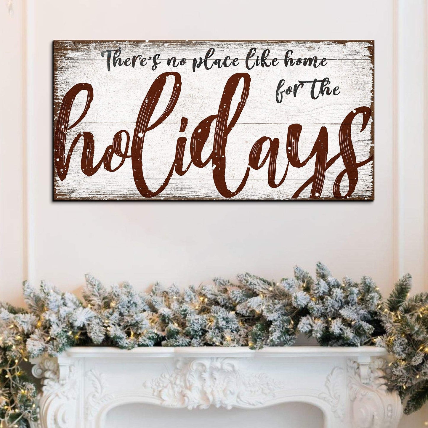 There's No Place Like Home for The Holidays Christmas Sign - Tailored Canvases - Flyclothing LLC
