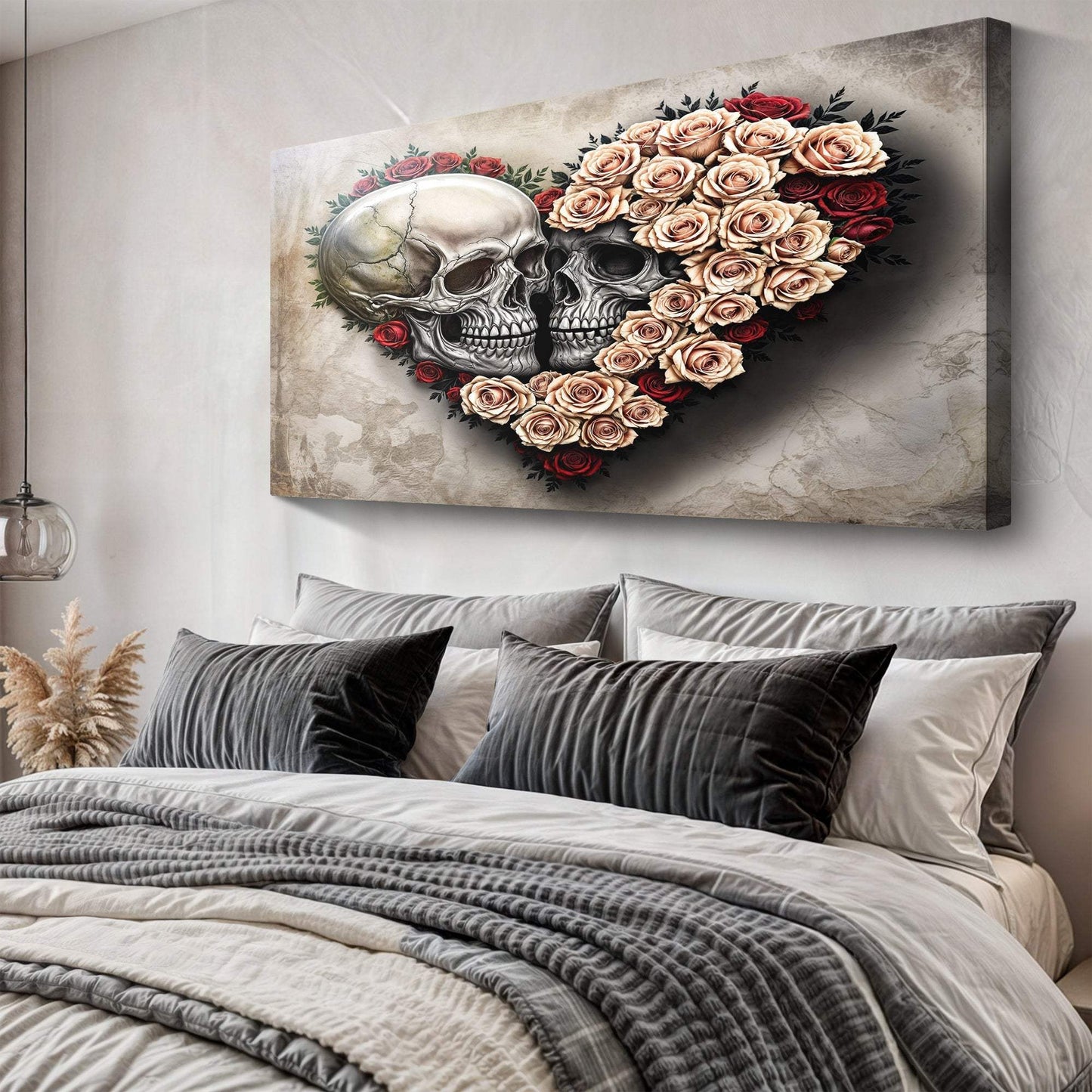 Skull and Flowers Wall Art IX - Tailored Canvases - Flyclothing LLC