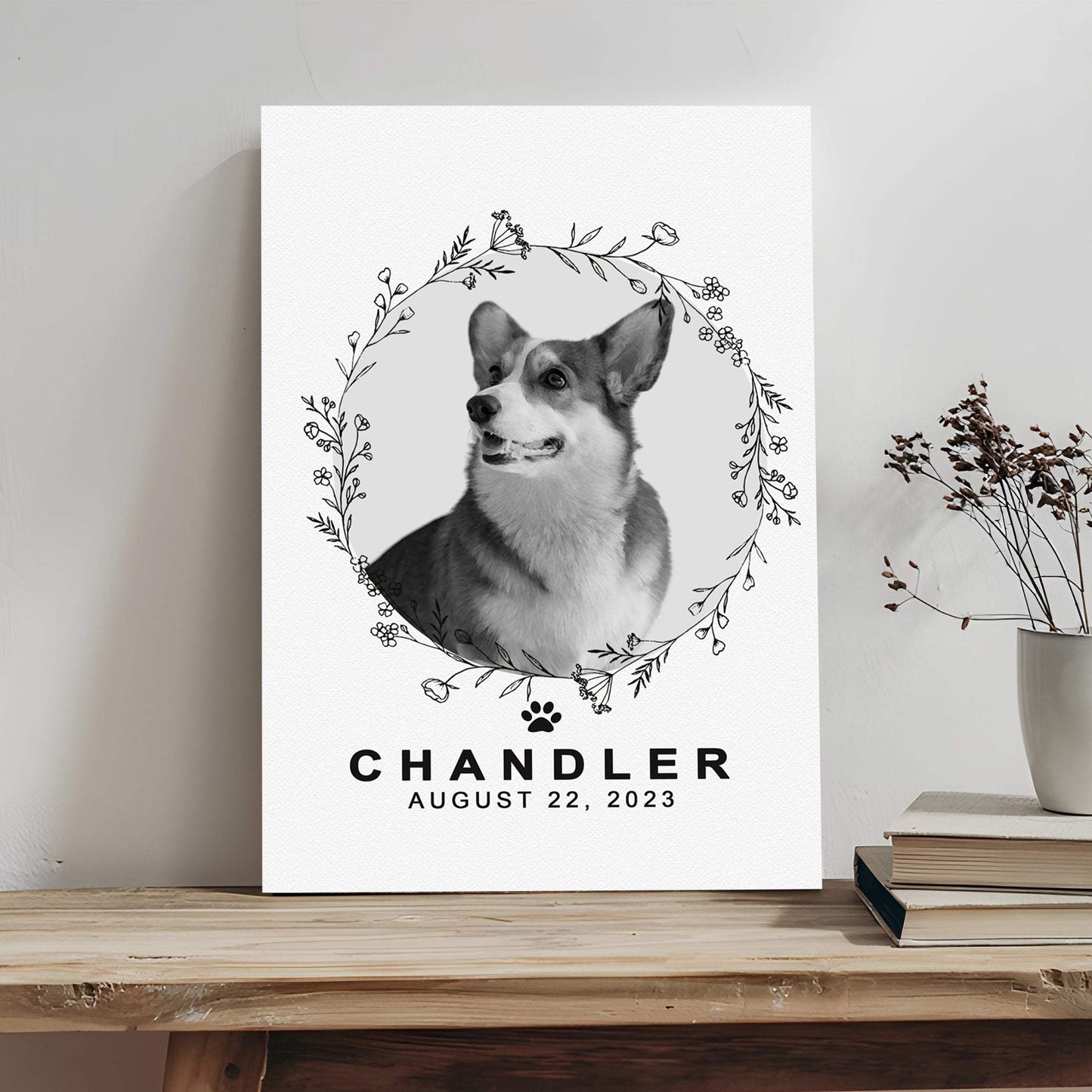 Pet Memorial Portrait Monochrome Sign - Tailored Canvases - Flyclothing LLC