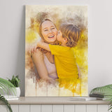 Mother's Day Watercolor Sign Mother and Child - Tailored Canvases - Flyclothing LLC