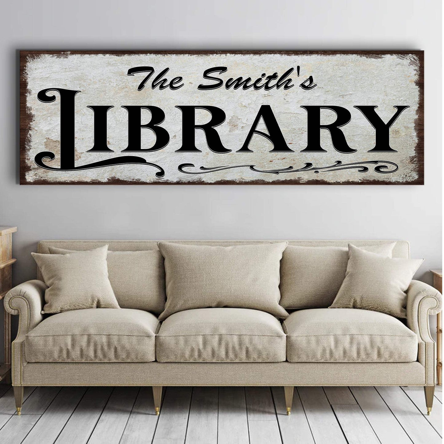 Personalized Library Sign III - Tailored Canvases - Flyclothing LLC