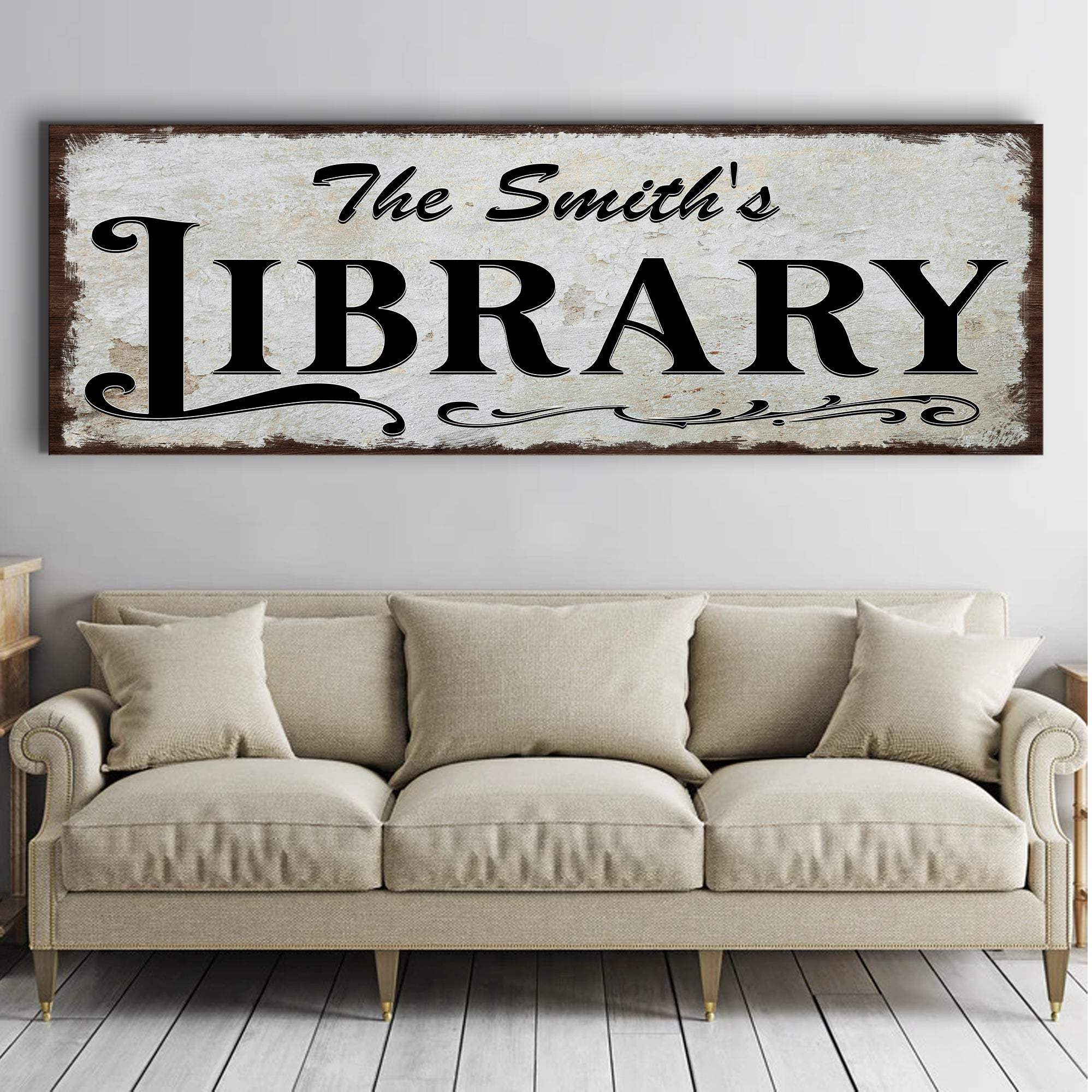 Personalized Library Sign III - Tailored Canvases - Flyclothing LLC