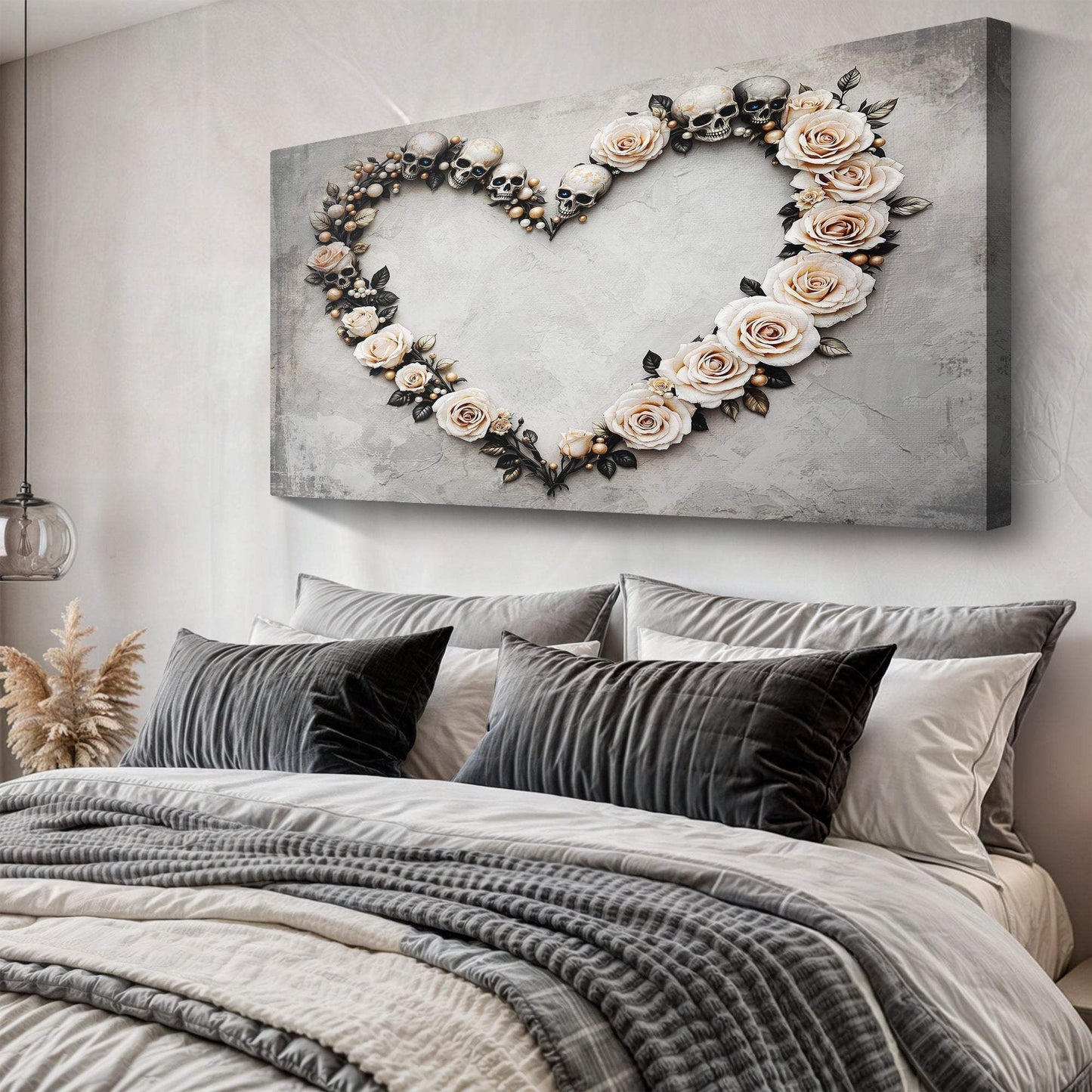 Skull and Flowers Wall Art XI - Tailored Canvases - Flyclothing LLC