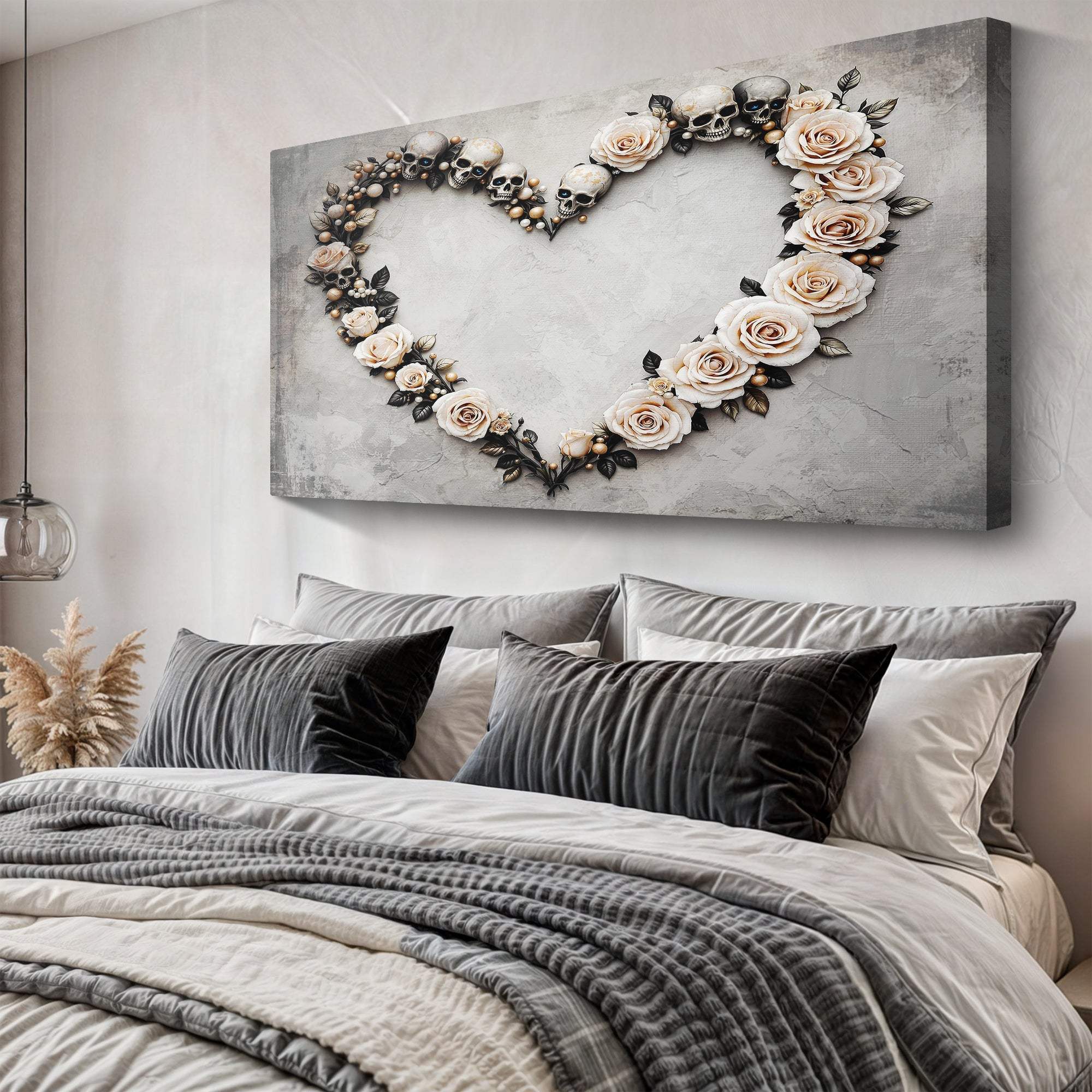 Skull and Flowers Wall Art XI - Tailored Canvases - Flyclothing LLC