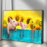 Sunflower Pigs Canvas Wall Art - Tailored Canvases - Flyclothing LLC