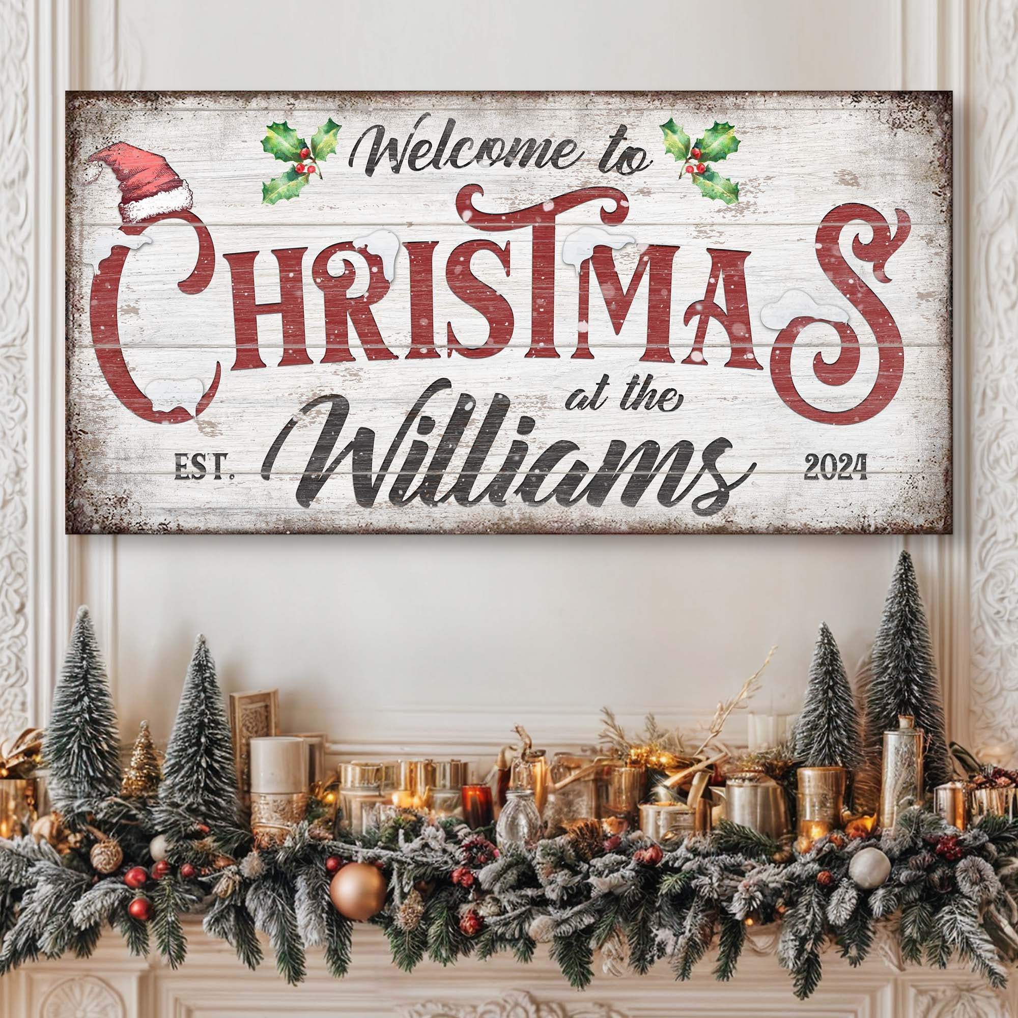 Family Welcome To Christmas Sign V - Tailored Canvases - Flyclothing LLC