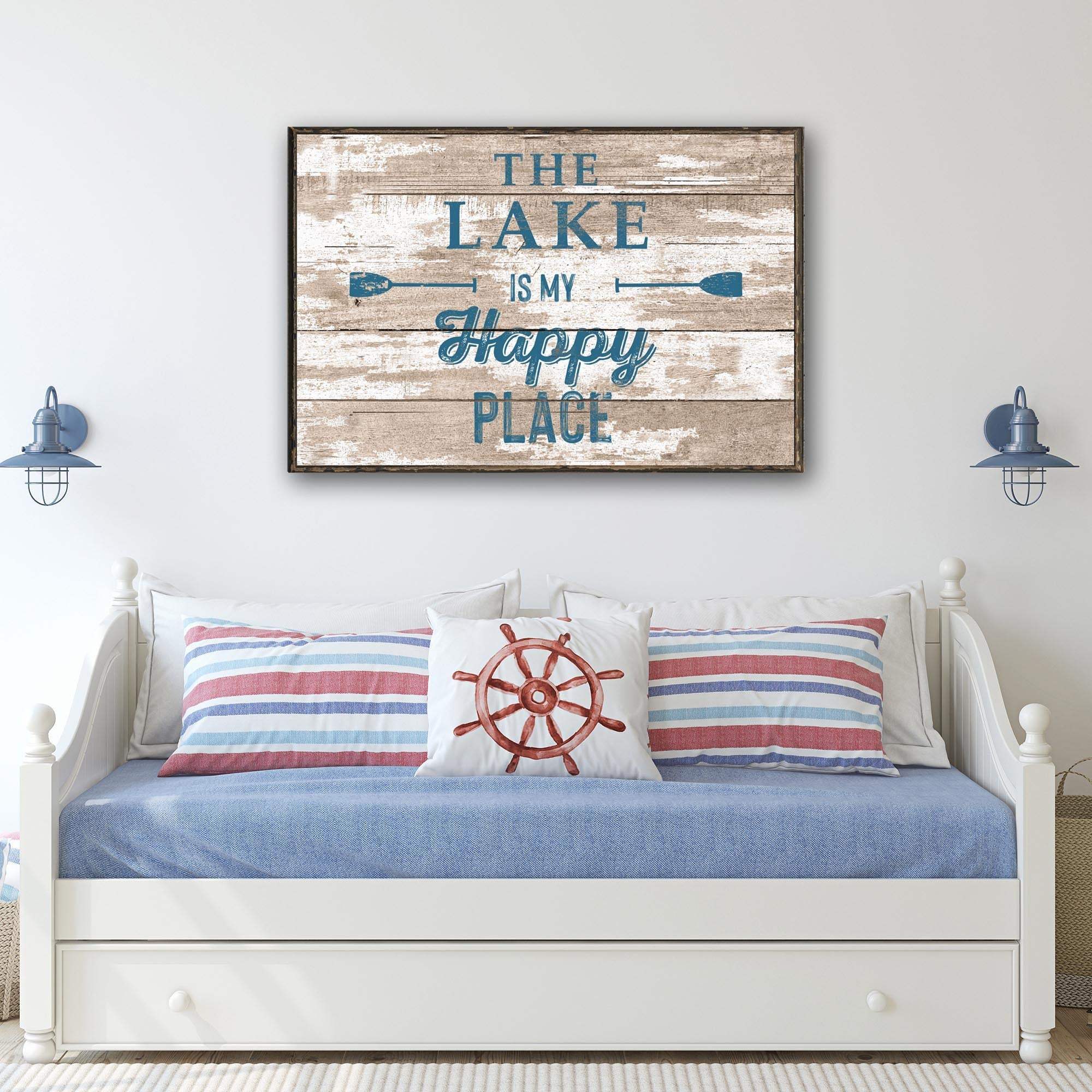 The Lake Is My Happy Place Sign III - Tailored Canvases - Flyclothing LLC