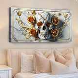 3D Rose and Skull Wall Art II - Tailored Canvases - Flyclothing LLC