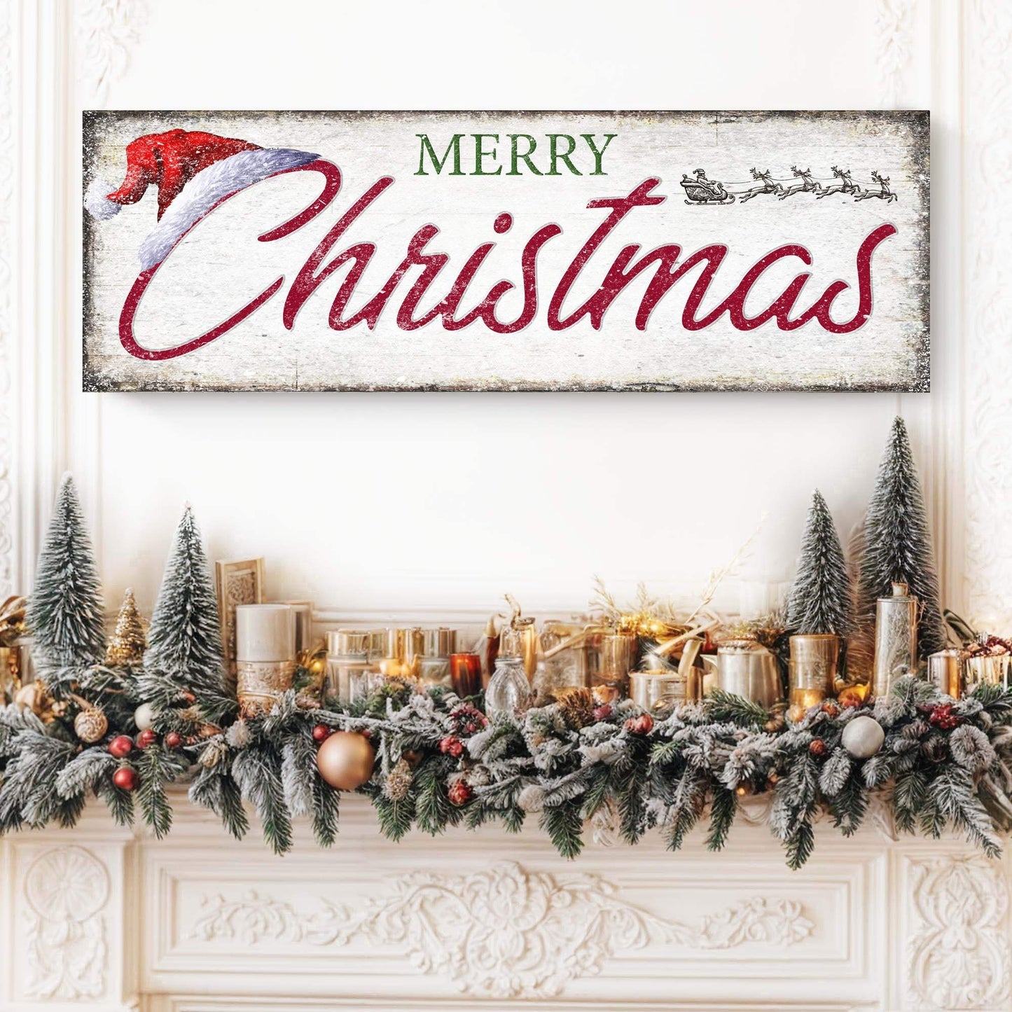 Vintage Merry Christmas Sign IV - Tailored Canvases - Flyclothing LLC