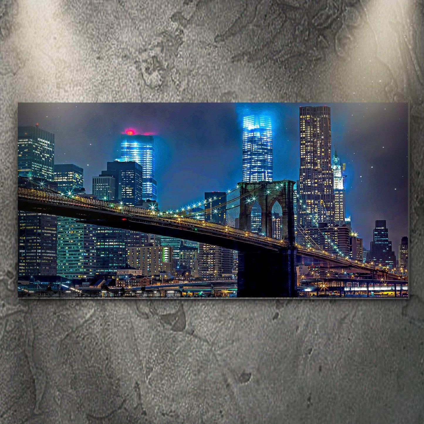Brooklyn Bridge Night View Canvas Wall Art - Tailored Canvases - Flyclothing LLC