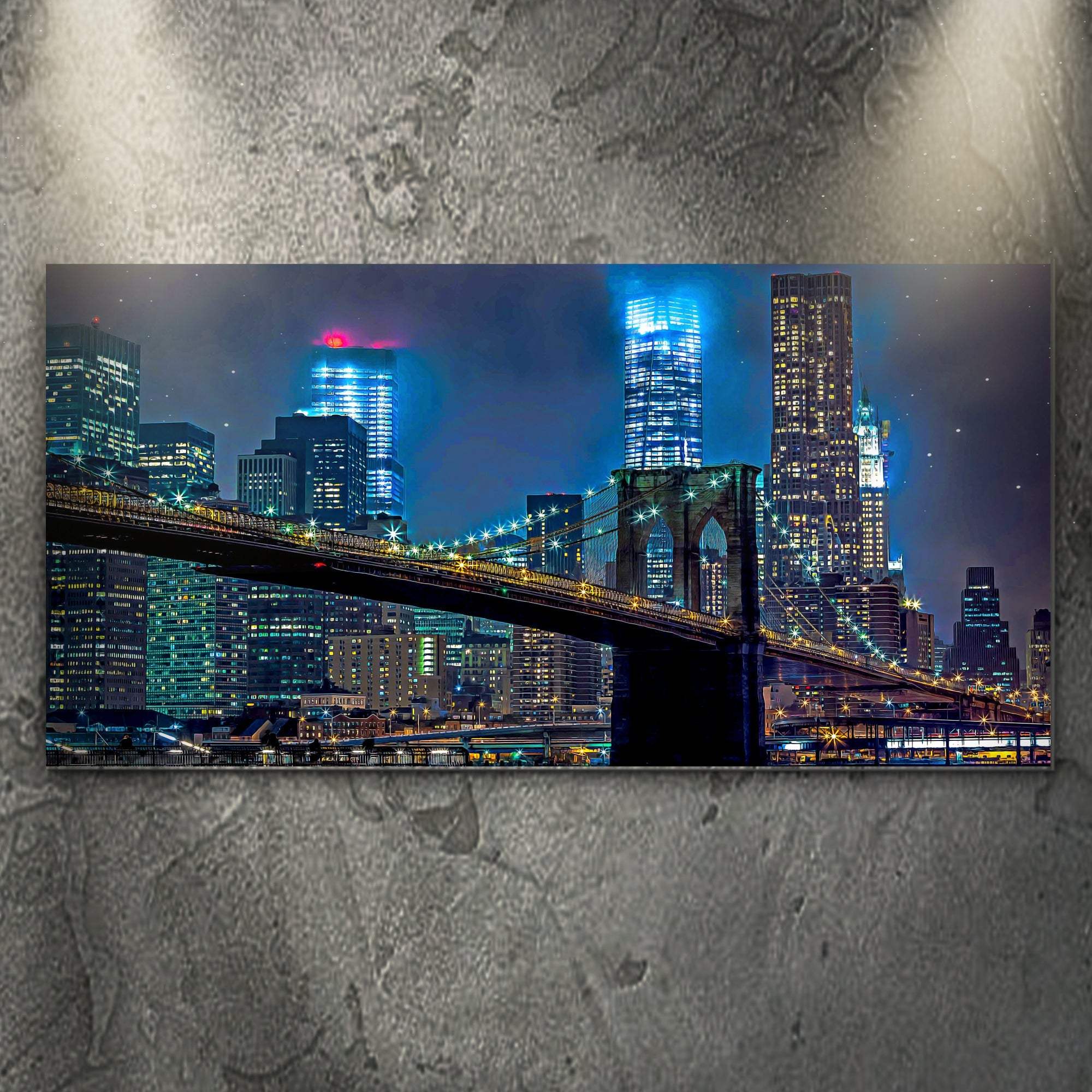 Brooklyn Bridge Night View Canvas Wall Art - Tailored Canvases - Flyclothing LLC