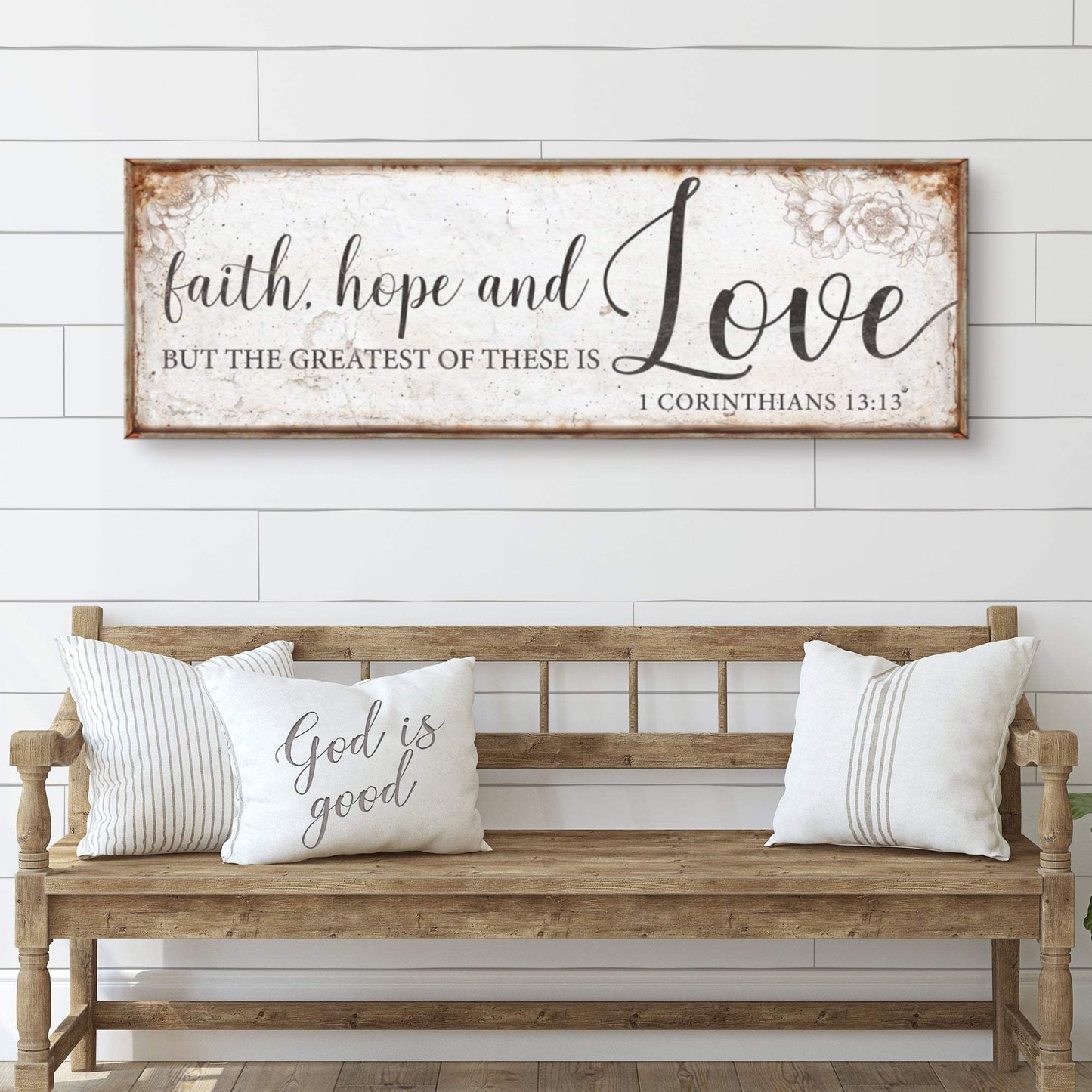Faith Hope And Love 1 Corinthians 13:13 Faith Sign - Tailored Canvases - Flyclothing LLC