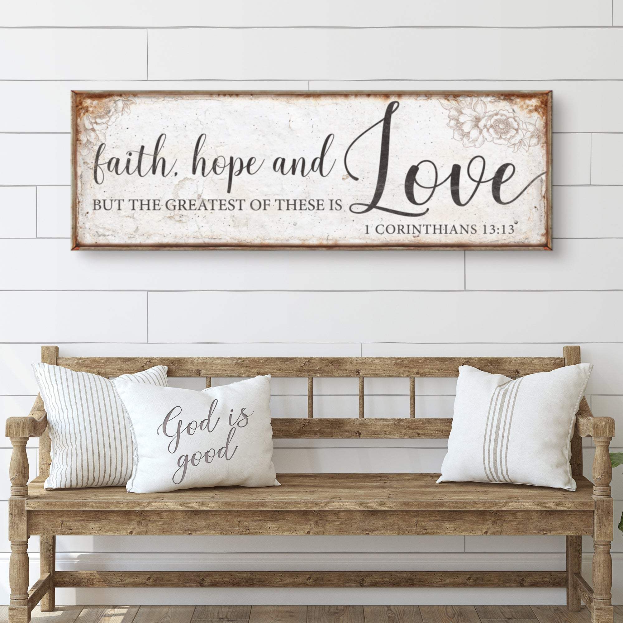 Faith Hope And Love 1 Corinthians 13:13 Faith Sign - Tailored Canvases - Flyclothing LLC