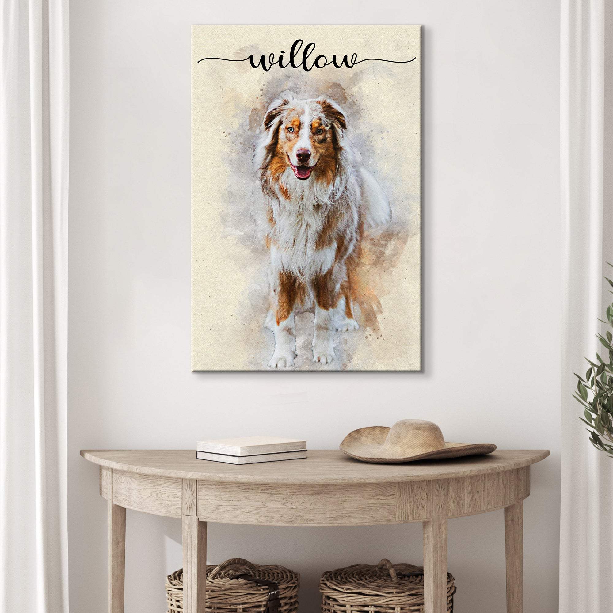 Pet Memorial Watercolor Portrait Sign II - Tailored Canvases - Flyclothing LLC