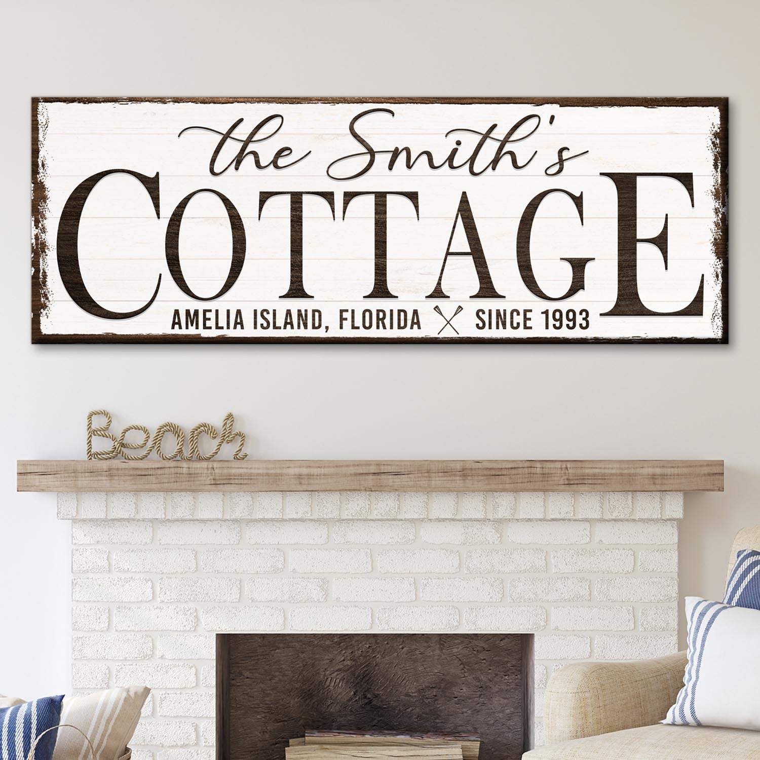 Cottage Beach House Sign II - Tailored Canvases - Flyclothing LLC