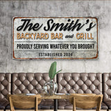 Backyard Bar & Grill Sign XX - Tailored Canvases - Flyclothing LLC