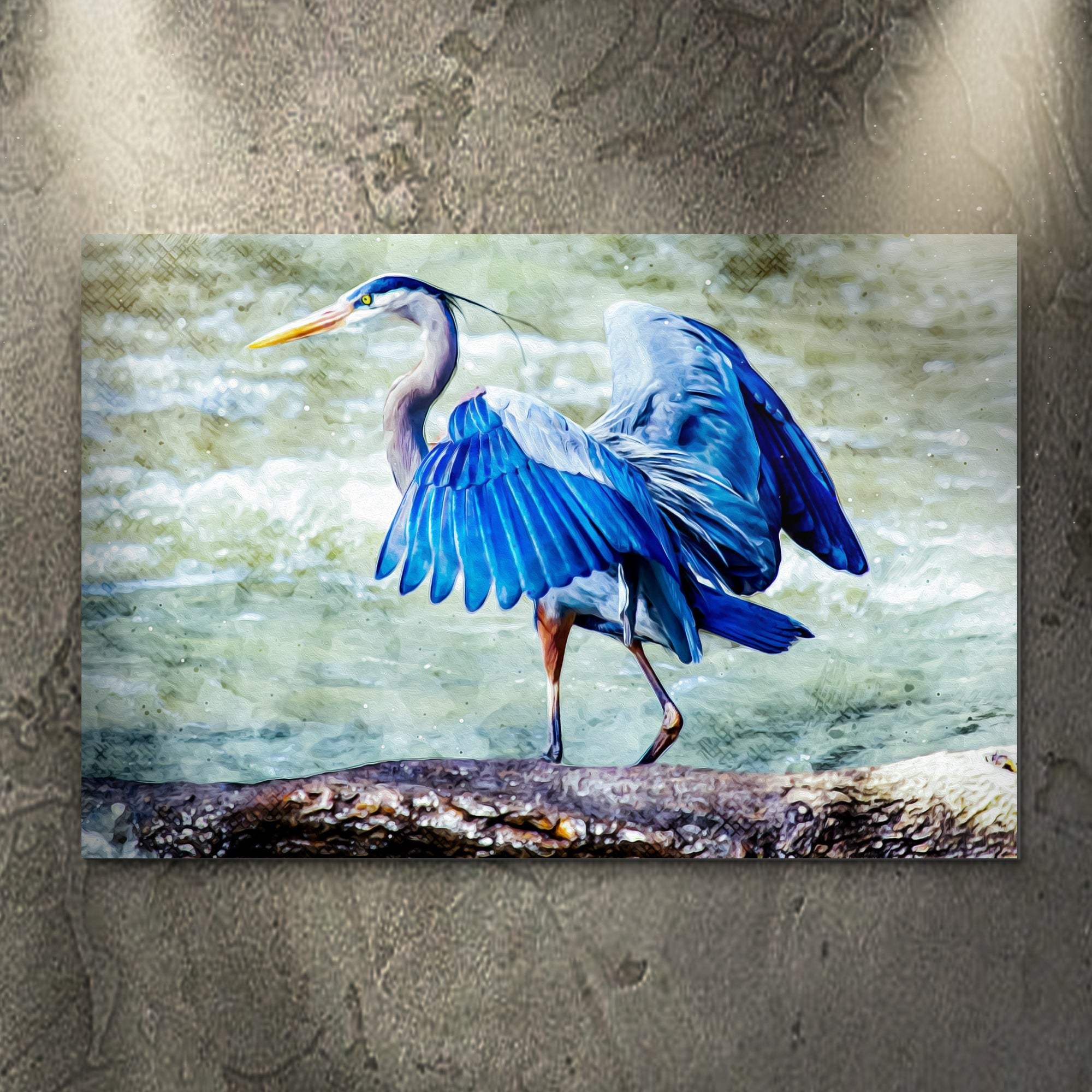 Beach Blue Heron Canvas Wall Art II - Tailored Canvases - Flyclothing LLC