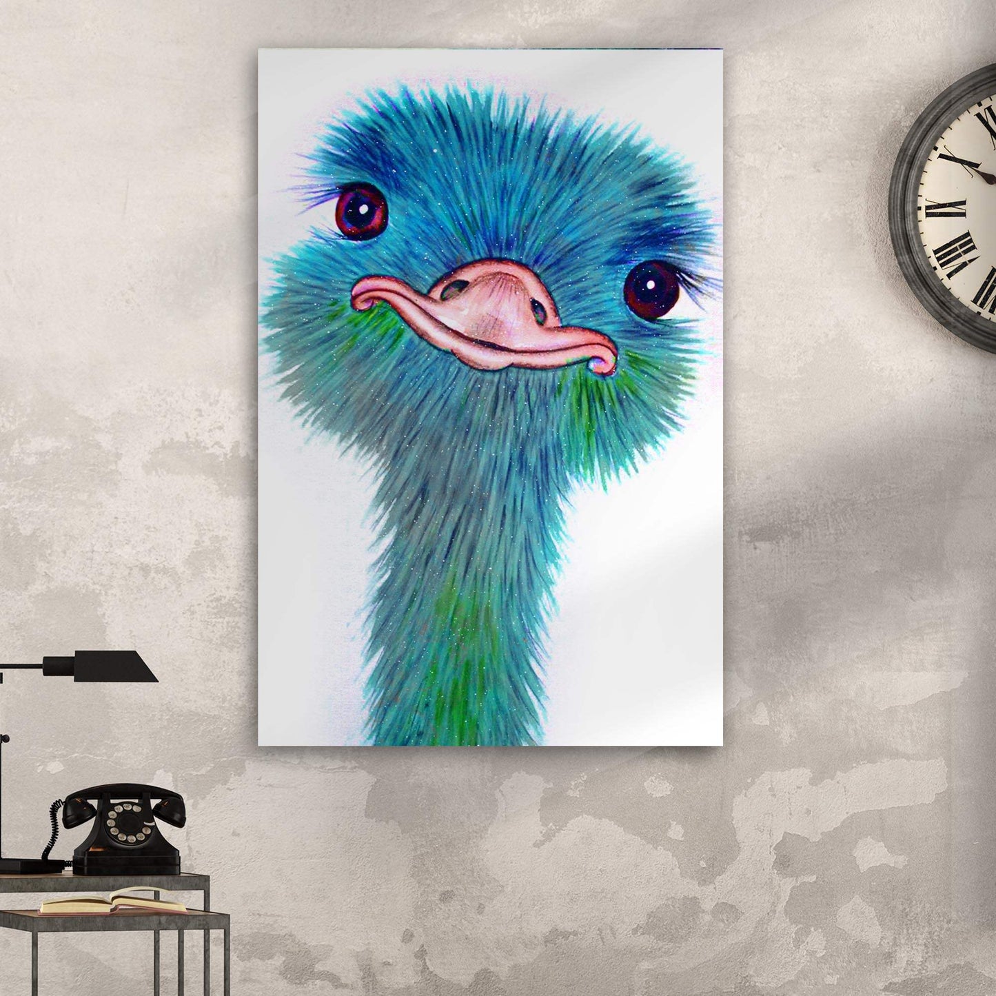 Watercolor Ostrich Canvas Wall Art - Tailored Canvases - Flyclothing LLC