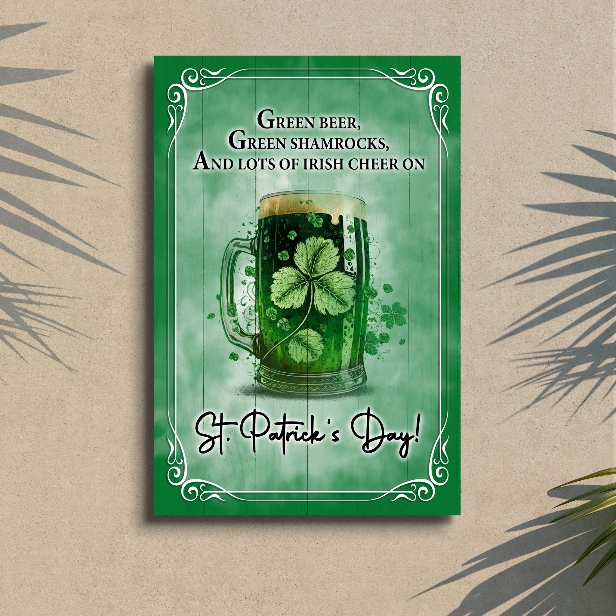 Green Beer, Green Shamrocks St. Patrick's Day Sign - Tailored Canvases - Flyclothing LLC