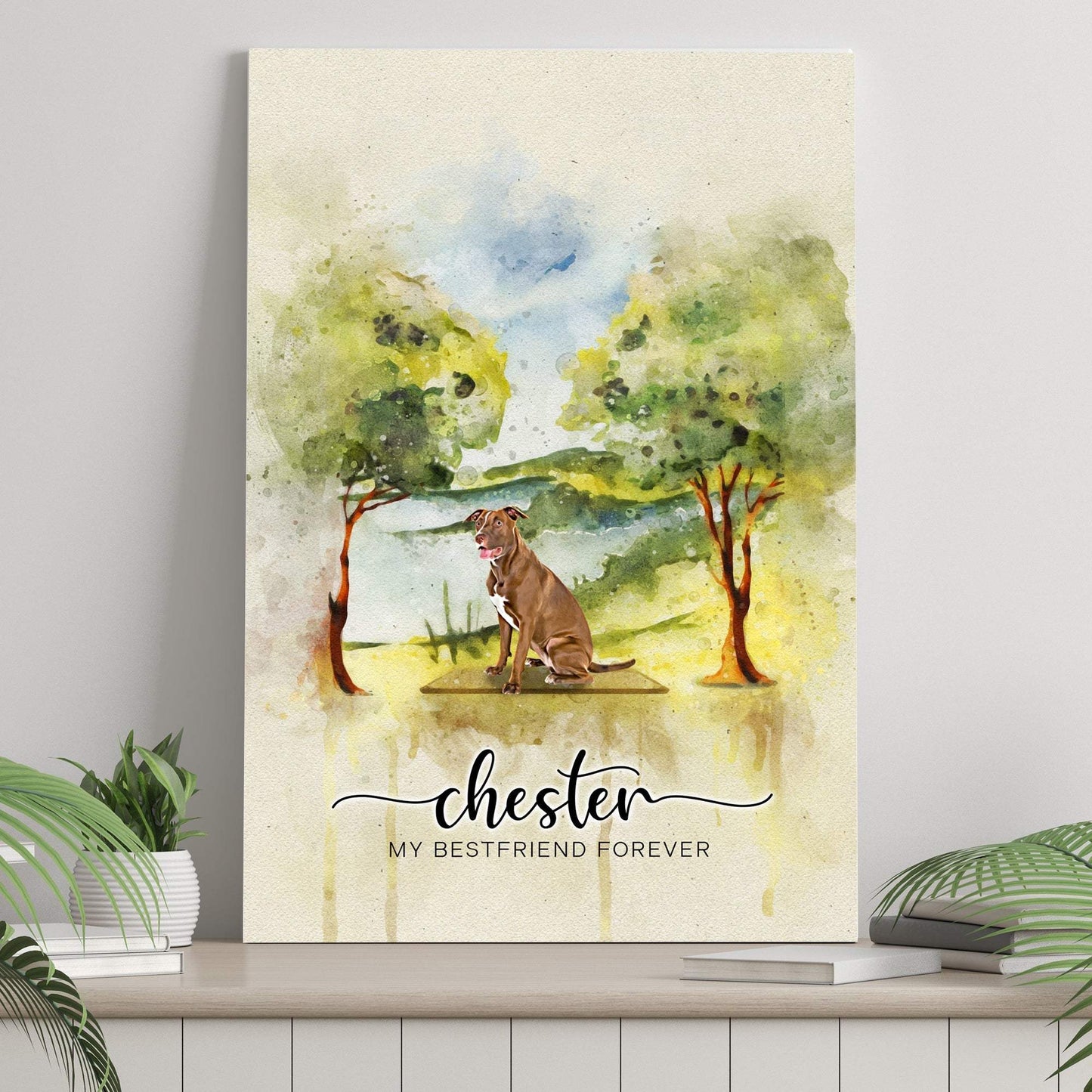 Pet Memorial Watercolor Sign My Bestfriend Forever - Tailored Canvases - Flyclothing LLC