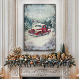 Vintage Truck With Christmas Tree Wall Art II - Tailored Canvases - Flyclothing LLC