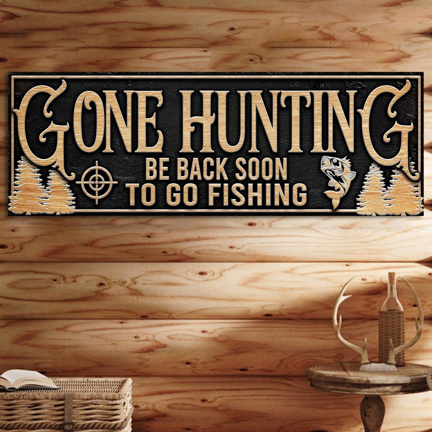 Gone Hunting Sign - Tailored Canvases - Flyclothing LLC
