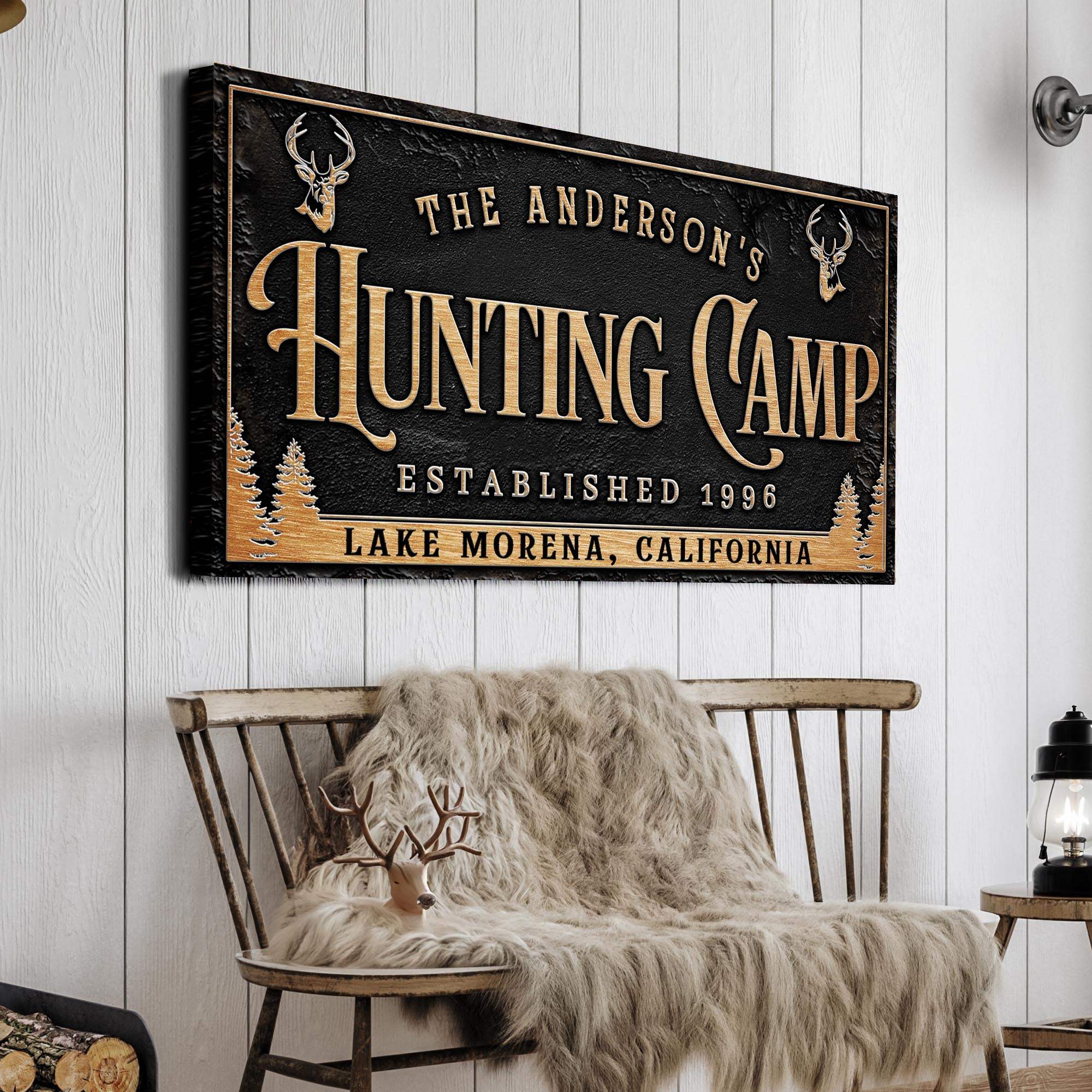 Personalized Family Hunting Camp Sign - Tailored Canvases - Flyclothing LLC
