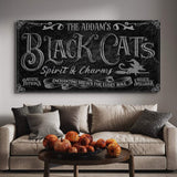 Black Cat’s Spirits & Charms Bar Halloween Sign II - Tailored Canvases - Flyclothing LLC