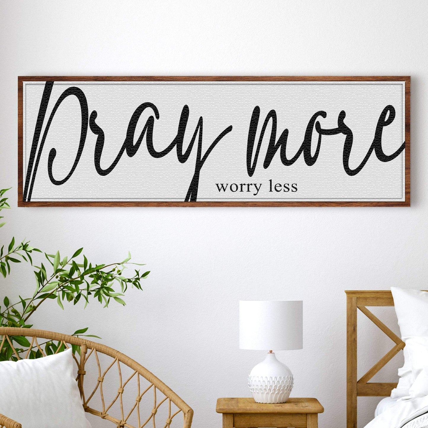 Pray More Worry Less Faith Sign IV - Tailored Canvases - Flyclothing LLC