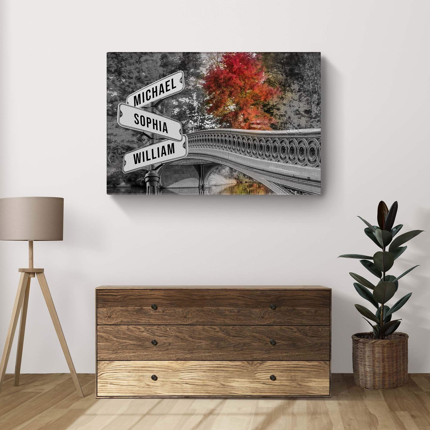 Autumn Bridge Family Names Sign - Tailored Canvases - Flyclothing LLC