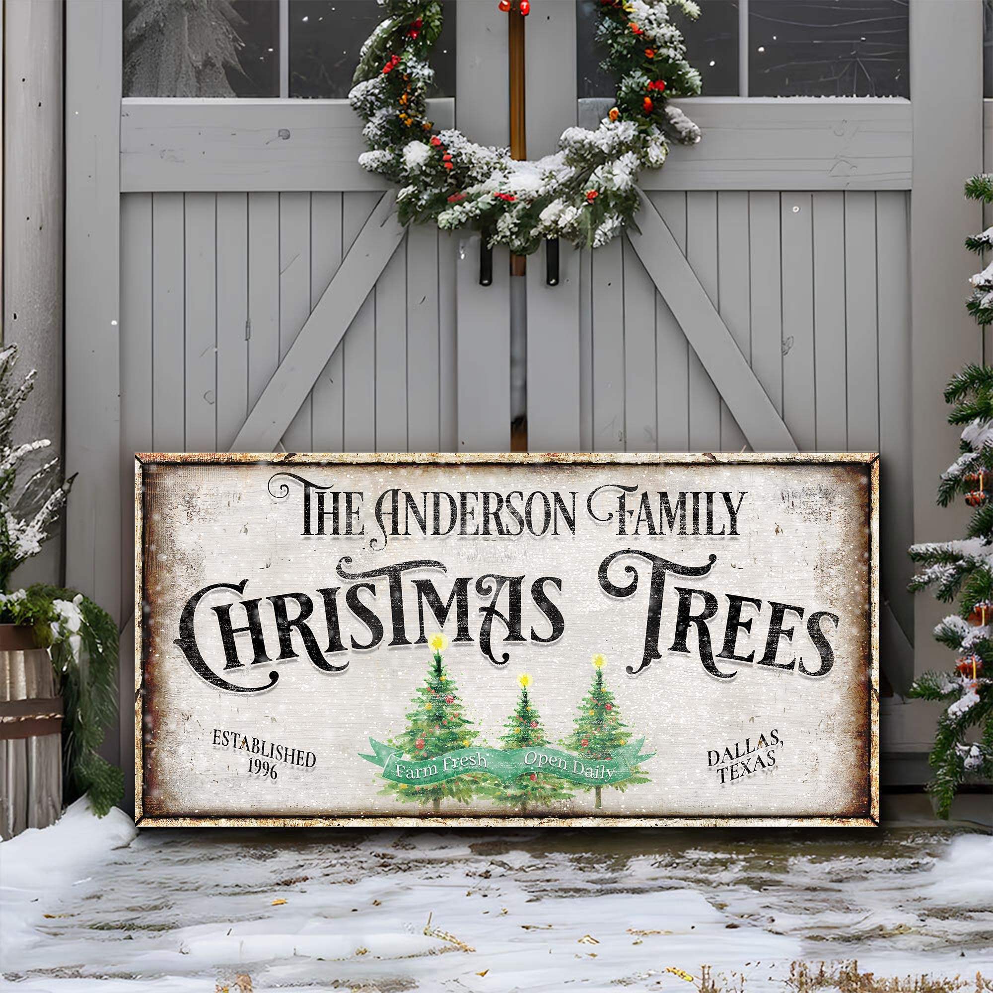 Family Christmas Tree Farm Sign III - Tailored Canvases - Flyclothing LLC