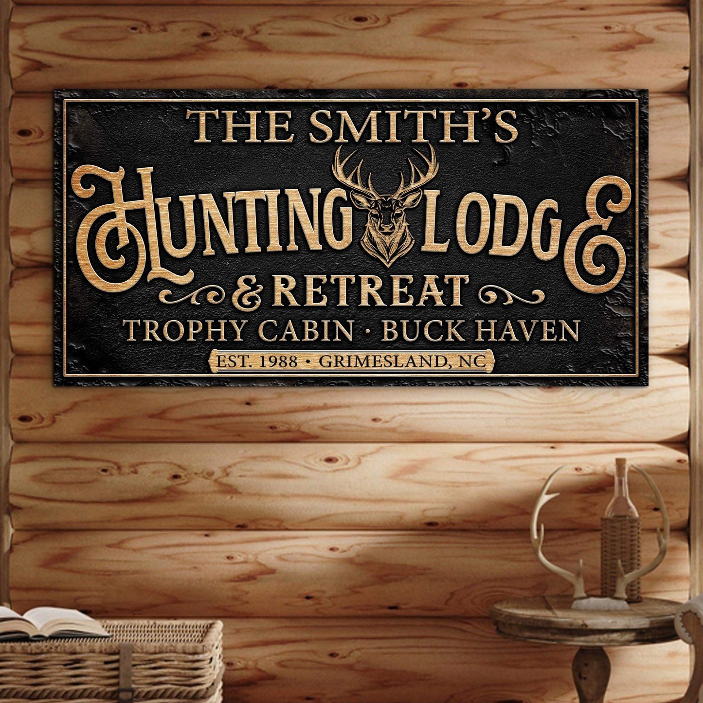 Family Hunting Lodge Retreat Sign - Tailored Canvases - Flyclothing LLC