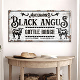 Personalized Black Angus Cattle Sign - Tailored Canvases - Flyclothing LLC