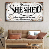 Personalized She Shed Sign XVIII - Tailored Canvases - Flyclothing LLC
