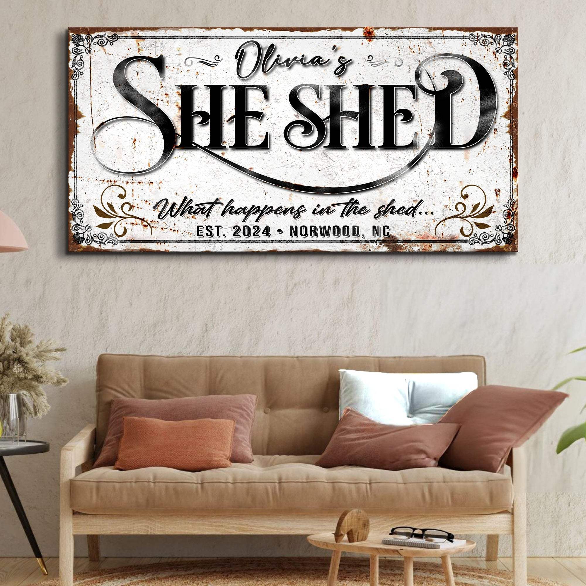 Personalized She Shed Sign XVIII - Tailored Canvases - Flyclothing LLC