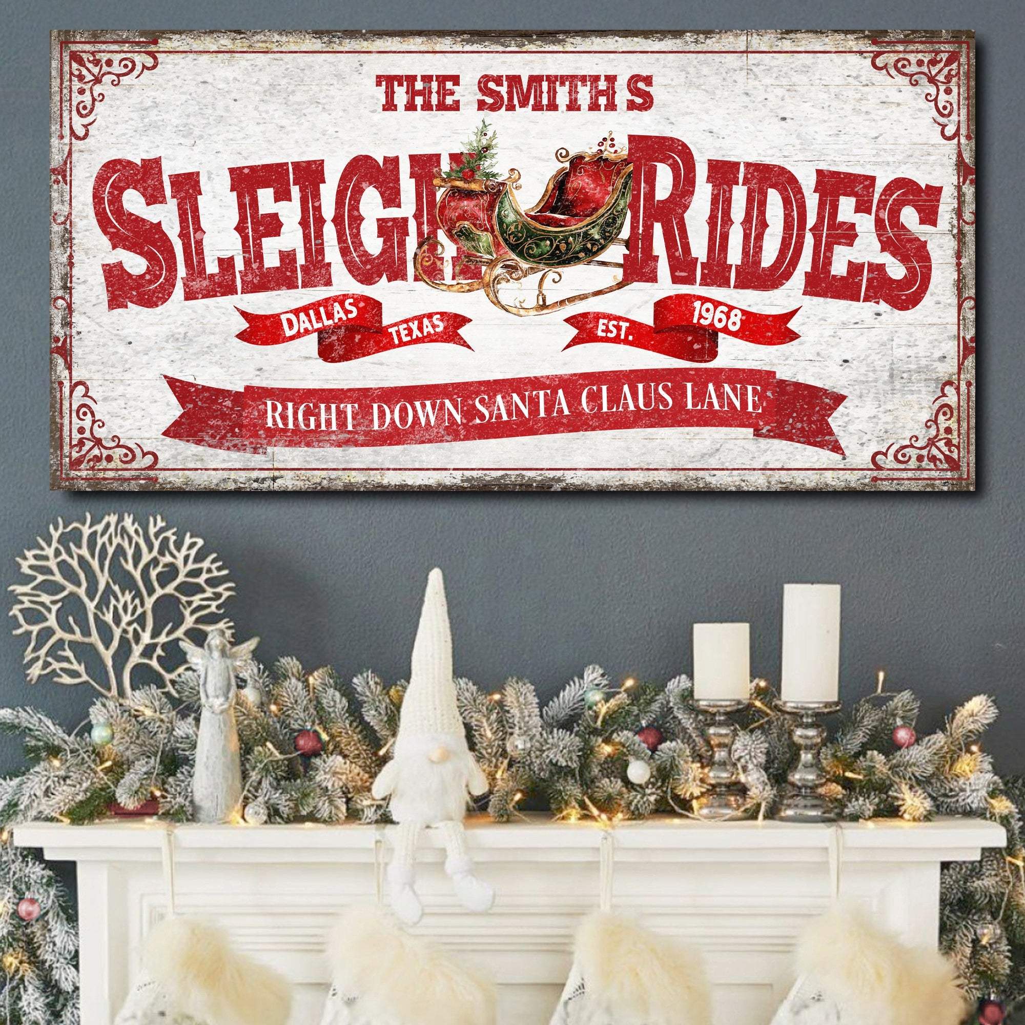 Sleigh Rides Christmas Sign IV - Tailored Canvases - Flyclothing LLC