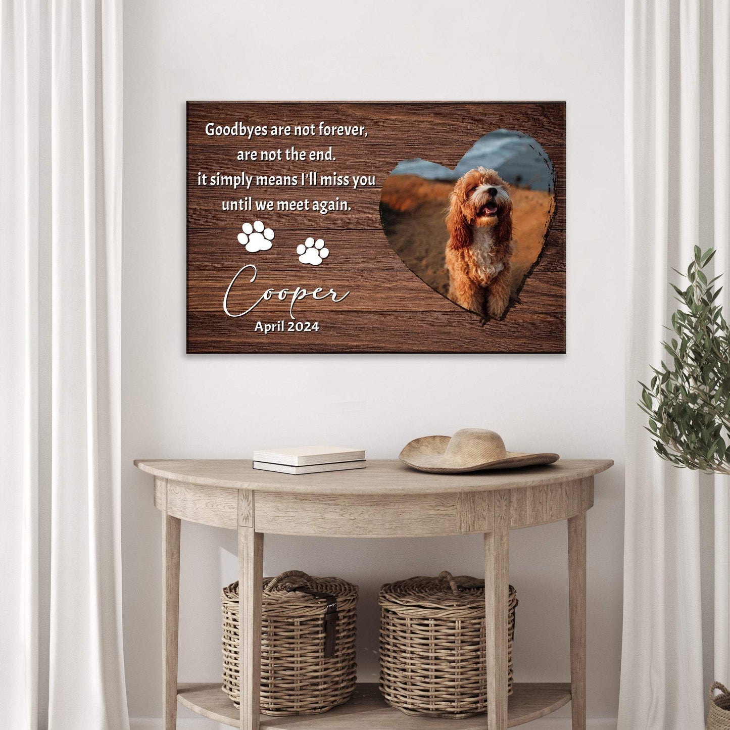 Pet Memorial Sign Goodbyes Are Not Forever II - Tailored Canvases - Flyclothing LLC