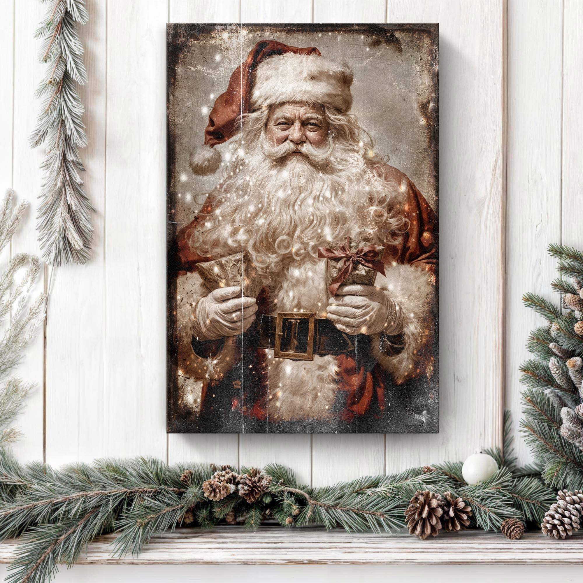 Vintage Christmas Santa Claus Wall Art IV - Tailored Canvases - Flyclothing LLC
