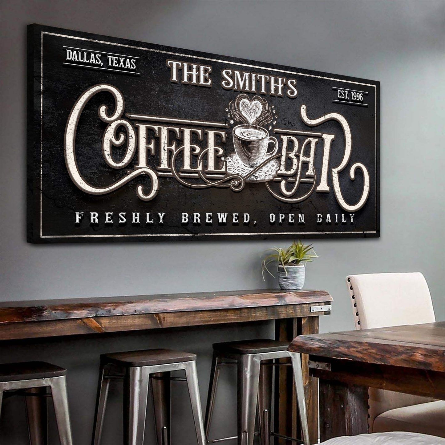 Personalized Coffee Bar Sign - Tailored Canvases - Flyclothing LLC