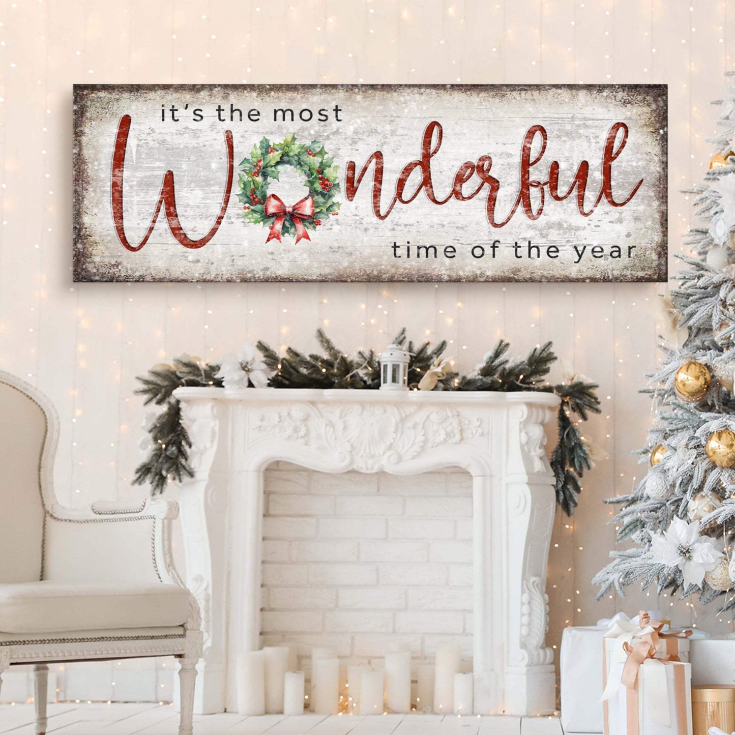 It's the most Wonderful Time of the Year Christmas Sign IV - Tailored Canvases - Flyclothing LLC