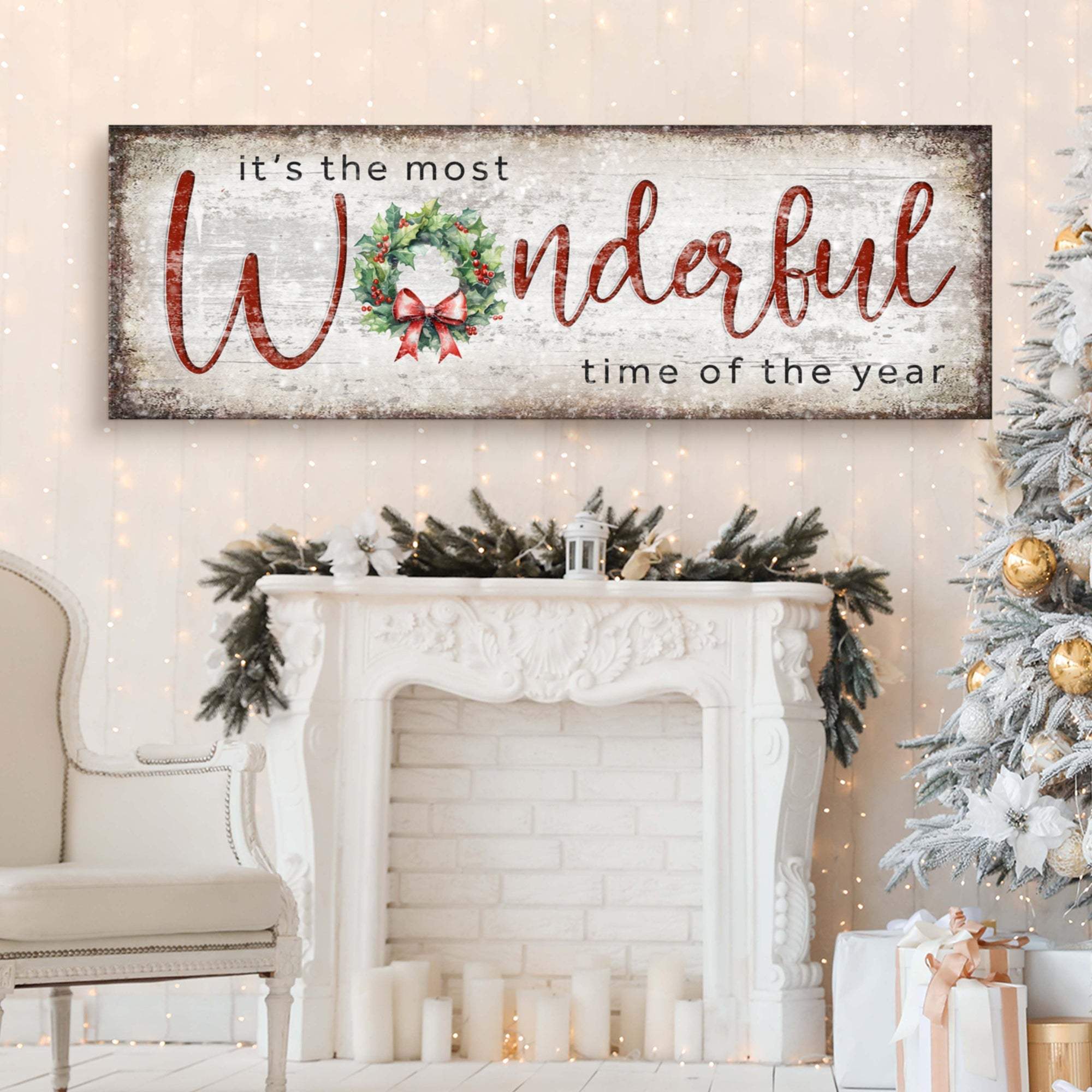 It's the most Wonderful Time of the Year Christmas Sign IV - Tailored Canvases - Flyclothing LLC