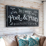 Personalized Pool Sign Black and White - Tailored Canvases - Flyclothing LLC
