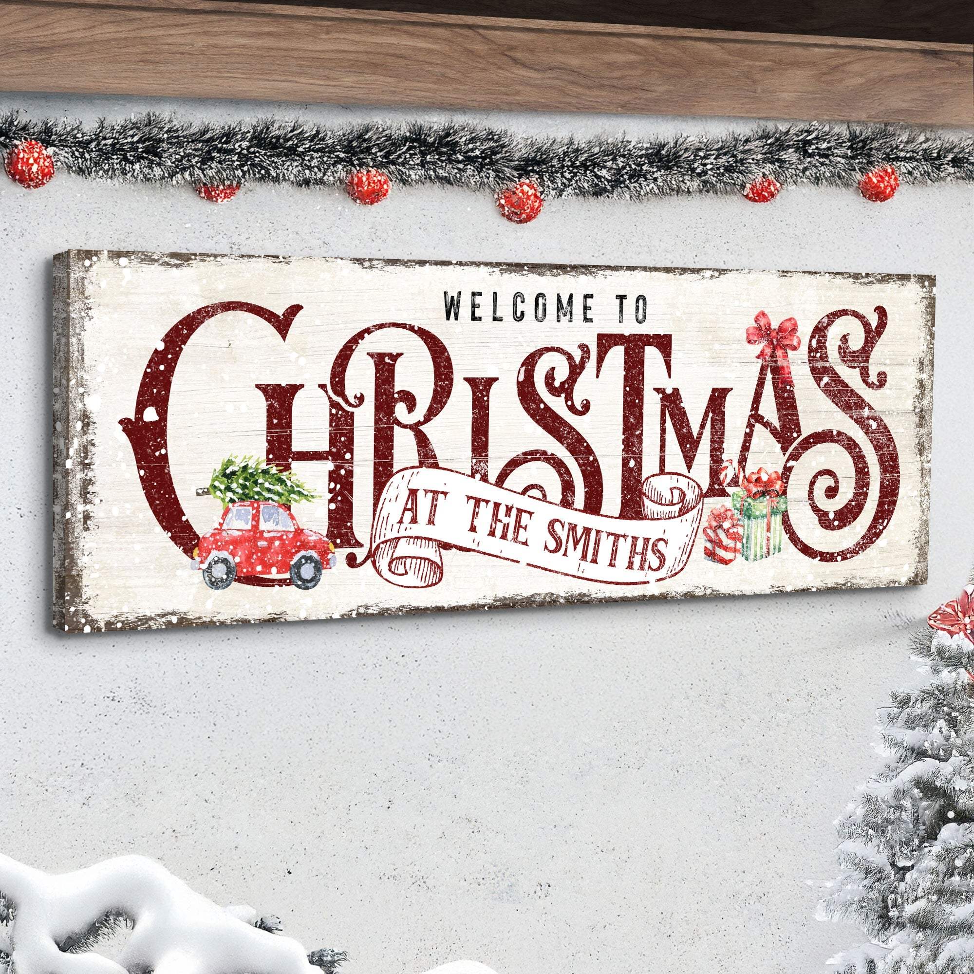 Family Welcome To Christmas Sign II - Tailored Canvases - Flyclothing LLC