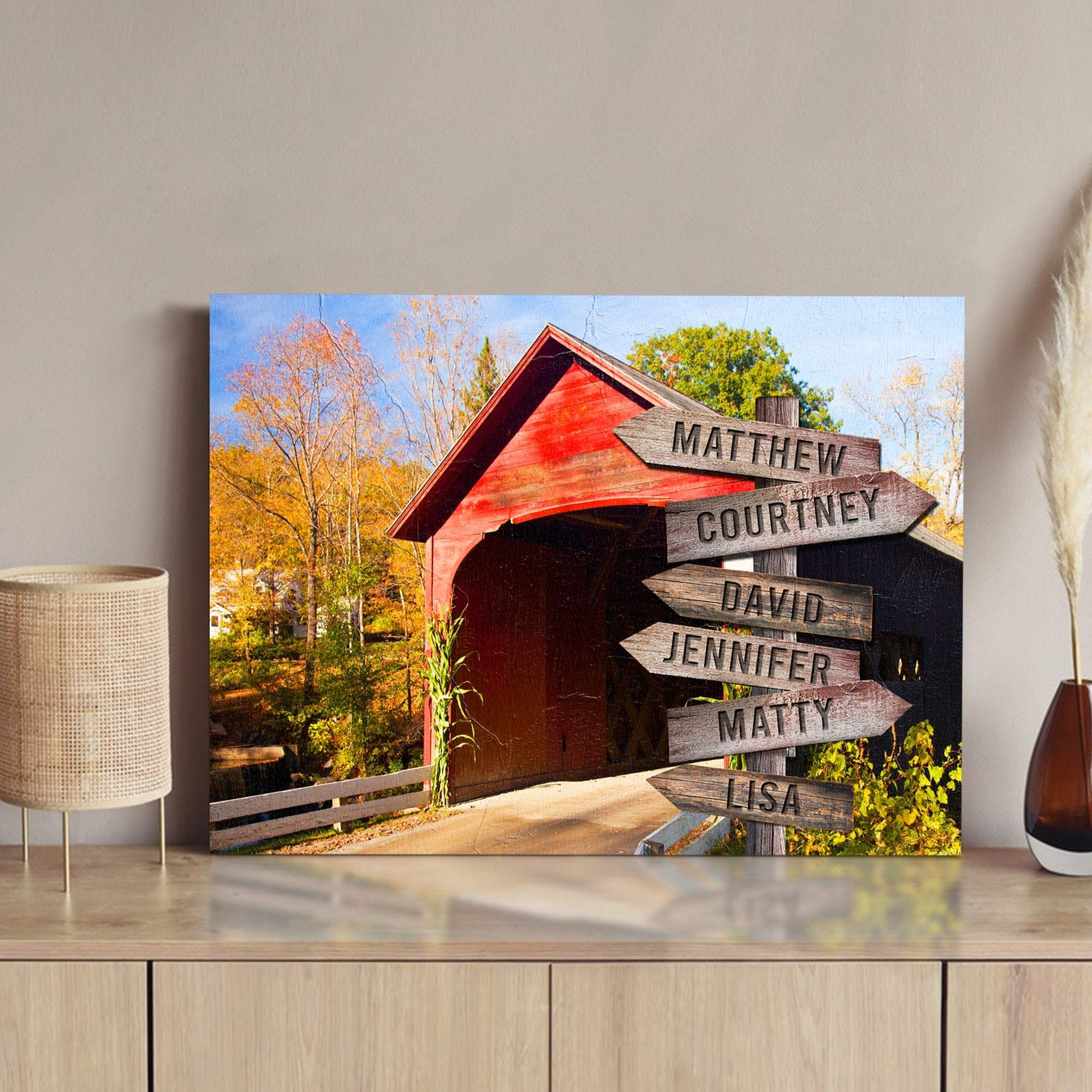 Cabin Woods Family Names Sign - Tailored Canvases - Flyclothing LLC
