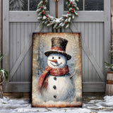 Vintage Snowman Christmas Wall Art - Tailored Canvases - Flyclothing LLC