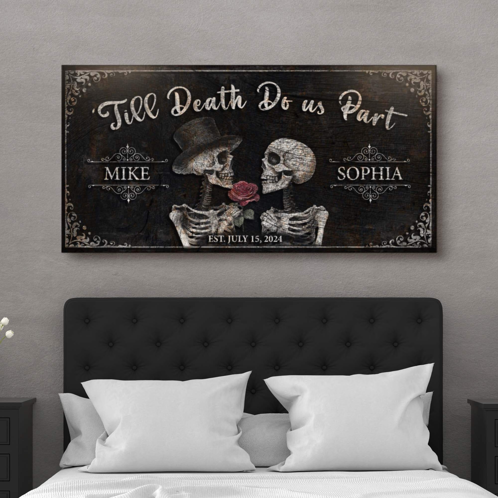 Till Death Do Us Part Skeleton Couple Sign III - Tailored Canvases - Flyclothing LLC